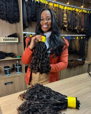 Cabelo Humano Brasileiro Cachos Caipira 50 cm