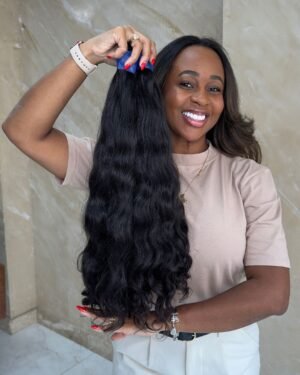 Cabelo humano top class  Ondulado  60/65 cm  Perfil 2x1