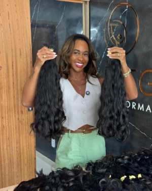 Cabelo Humano Brasileiro Perfil 2x1 - 60cm