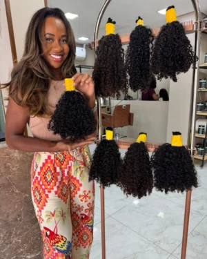 Cabelo Humano Brasileiro Regional Cacheado Personalizado 40cm