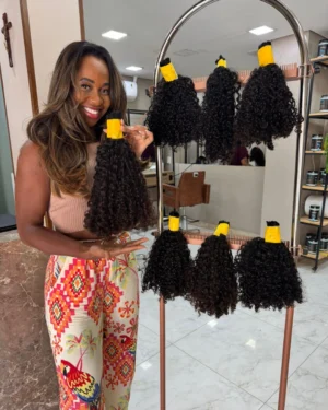 Cabelo Humano Brasileiro Regional Cacheado Personalizado 48cm