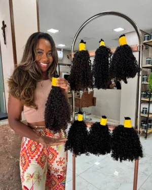 Cabelo Humano Brasileiro Regional Cacheado Personalizado 50cm