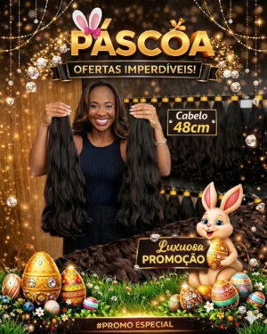 Cabelo Brasileiro Liso Ondulado perfil 2x1 - 48cm