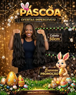 Cabelo Brasileiro Liso Ondulado perfil 2x1 - 50cm